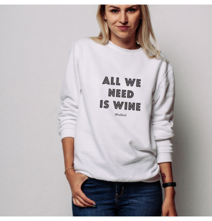 Свитшот женский "All we need is wine" белый, фото 4, цена 980 грн